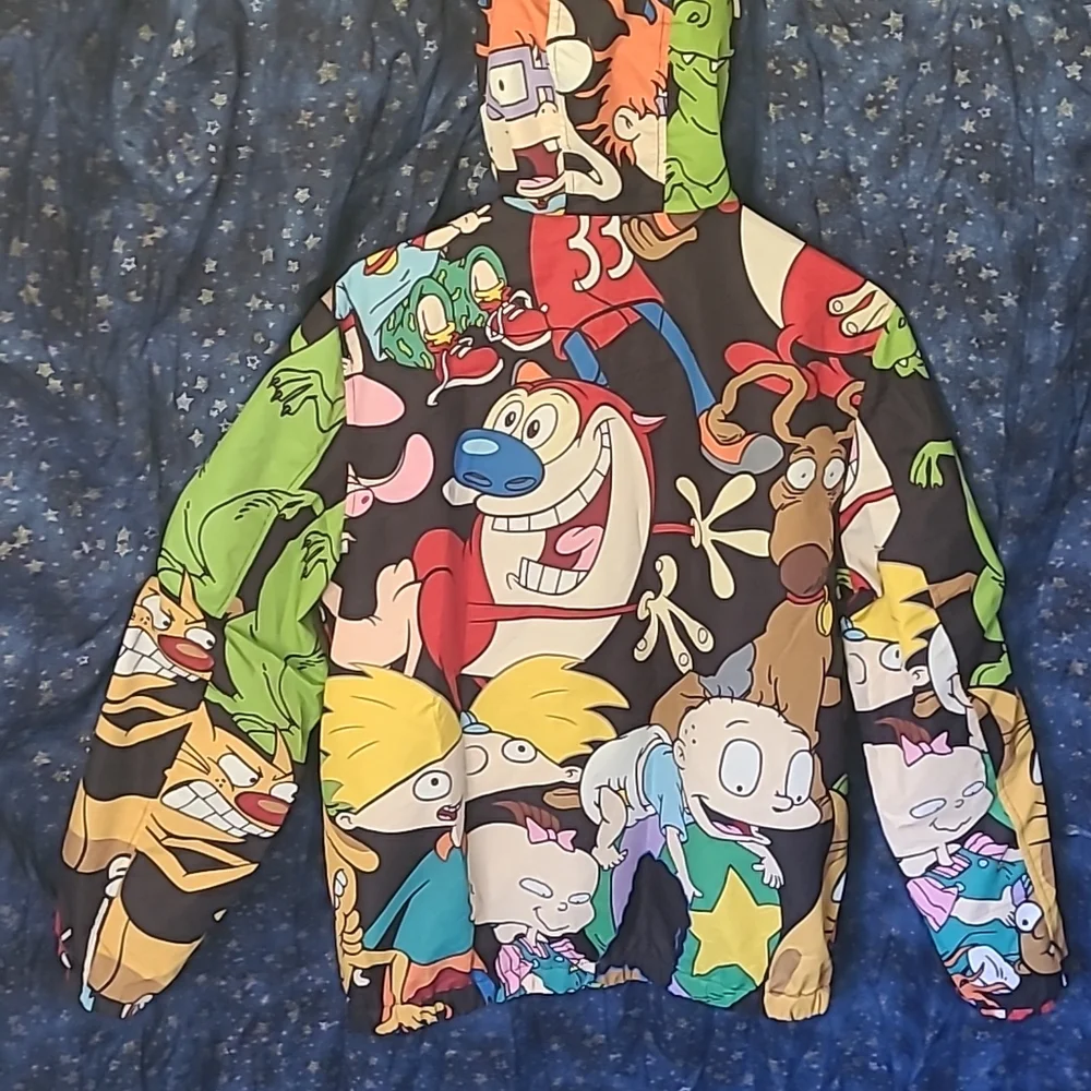 Members Only x Nickelodeon [+ Dolls Kill] Unisex 90s Cartoons Windbreaker Jacket - Picture 8 of 17